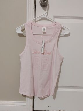PINK Victoria's Secret Pale Pink 'Love Pink' Graphic Tank